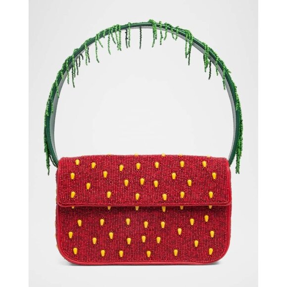 STAUD Handbags - STAUD Strawberry Dream Tommy Beaded Shoulder Bag - NWT